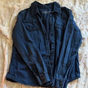GAP Dark Blue Denim Button-Up Shirt
